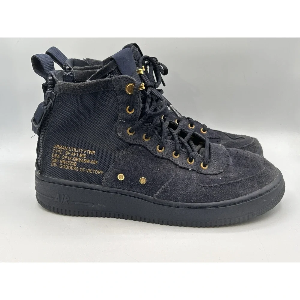 Nike SF AF1 Air Force One Mid (GS) Youth Navy‎ Blue Shoes Size US 7Y AJ0424-400